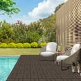thumbnail image 6 of Domi Plastic Interlocking Deck Tiles, 9 Pieces One Pack, 12"x12" Waterproof Outdoor Flooring All Weather Use Decking Tiles for Shed Floor Porch Poolside Garden Backyard, Dark Brown, 6 of 7