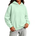 thumbnail image 4 of Vivcore Kids Knit Hoodie Casual Pullover Sweater Soft Cozy Hooded Sweatshirt for Toddlers and Children,Light Green,120, 4 of 8