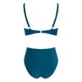 thumbnail image 4 of Women Two Piece Swimsuits High Waisted Bikini Set Tummy Control Bathing Suits Knot Twist Swimwear Blue L, 4 of 4