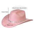 thumbnail image 5 of RUINIXCW Cowboy Cowgirl Hat For Women Men Western Hats Rhinestone Cowboy Hat Wide Brim Cow Girl Rodeo Hat Felt Jazz Cap For Rodeo Party, 5 of 9