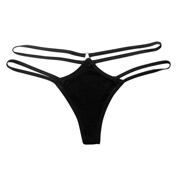 Panties for Womens Underwear Slim Waist Comfort G String Sexy Daily Panties Black L