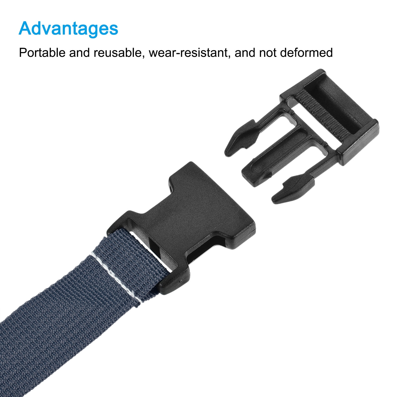 Unique Bargains Utility Strap with Buckle Adjustable Belt for Bag Luggage Packing Navy Blue