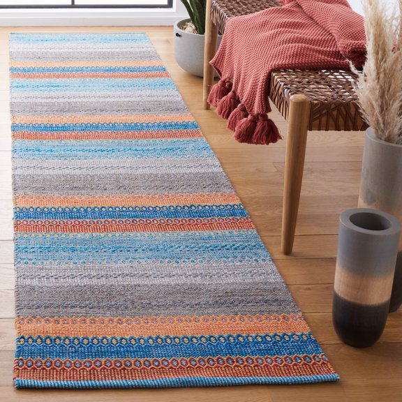 Safavieh Kilim Leon Striped Cotton Runner Rug, Gray/Yellow, 2'3" x 9'