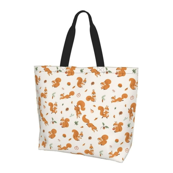 Yiaed Cute Squirrel Fall Print Handbag for Women Tote Purse Shoulder Bag Large Fashion Hobo Purse Handbag Shopping Tote