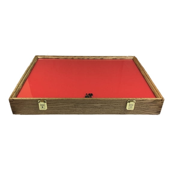 Oak Wood Display Case 18 x 24 x 3 for Arrowheads Knifes Collectibles & More