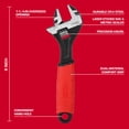 thumbnail image 3 of Hyper Tough 8-inch Wide Jaw Adjustable Wrench, Dual Material Comfort Grips, 3 of 13