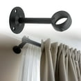 thumbnail image 4 of 2pcs Heavy Duty Curtain Rod Brackets Silver/Black Stainless Steel Holders Set, 4 of 11