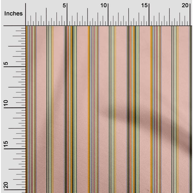 oneOone Tissu Viscose Georgette Rayures Multicolores Tissu Imprimé 1 Yard 42 Pouces de Large