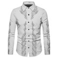 thumbnail image 1 of Camisa estampada estilo occidental retro para hombre, informal, de calle, de alta calidad, de manga larga, con solapa, de tela cómoda y suave para hombre, 1 of 6