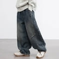 thumbnail image 5 of DHFJKG Baggy Jeans For Boy Fuzzy Linig Distressed Wahed Denim Pants Warm Fashion Loose Fit Pant With Pockets For Kids Teens 5-18 Years Trendy Trousers, 5 of 6
