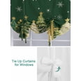 thumbnail image 3 of Green Christmas Tree Tie Up Curtains for Windows 63 Inch Length Balloon Curtains Kitchen Adjustable Balloon Window Shade Xmas Tree Winter Snowflake Tie Up Valance Bathroom Curtain Window 42"x63", 3 of 6