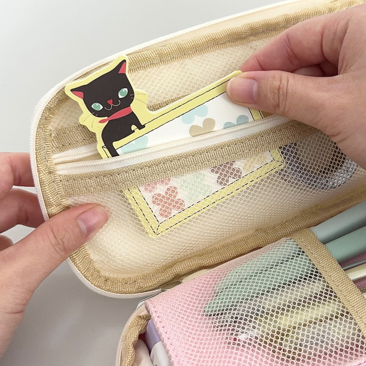allydrew Large Capacity Pencil Case, Expandable Pencil Pouch with 3 Washi Rolls, Pink