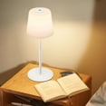 thumbnail image 2 of Glass Wireless Desk Lamp, USB Dimmable Lithium Battery Warm White Table Lamp(White), 2 of 7