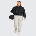 thumbnail image 4 of Sweat à Capuche Doublé de Polaire pour Femmes Pull Demi-Zip avec Trou pour le Pouce, 4 of 6