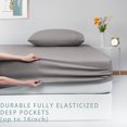 thumbnail image 3 of LBRO2M Bed Sheets Set, 1800 Series Hotel Luxury Double Brushed Soft Microfiber Sheets, Deep Pocket 4-Piece, Queen, Gray, 3 of 8