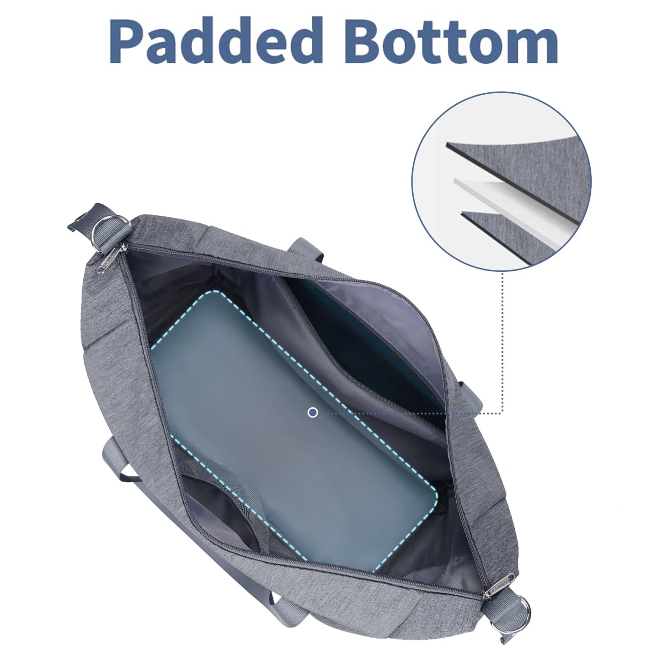 Carry on Underseat Bag Airplane Approved for Travel, Duffel Bag with Adjustable Straps & Wet Pocket for Women and Men for Weekender Gym, 30L, Grey