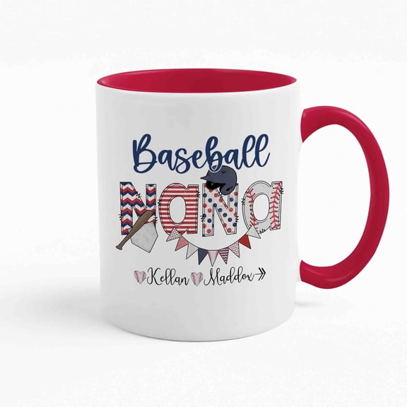 Lazaofficial Baseball Mug, Baseball Coffee Mug, Grandma Mug, Mothers Day Mug, Personalized Mugs With Names, Custom Mug