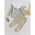 thumbnail image 2 of Kmbangi Infant Baby Contrast Color Outfits Long Sleeve Hood Sweatshirt Tops Pants Fall Winter Set 0-3Y, 2 of 9