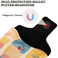 thumbnail image 3 of Haosy Colorful Line Doodle Squares Golf Mallet Putter Cover Strong Magnetic Leather Golf Club Headcover Closure, 3 of 7