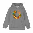 thumbnail image 2 of Spazoro Girls Hooded Sweatshirts, Fashion Long Sleeve Cute Print Soft & Comfy Fall Winter Tops for Girls Gray Size 13 T, 2 of 6