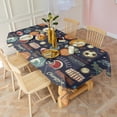 thumbnail image 4 of Navy Blue Baseball Football Pattern Rectangle Tablecloth 60"x102",Waterproof Polyester Rectangle Table Cloth, Wipeable Spillproof Polyester Tablecloth for Dining, Camping, Indoor and Outdoor, 4 of 6