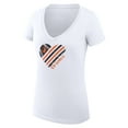 thumbnail image 2 of Women's G-III 4Her by Carl Banks  White Baltimore Orioles Super-Slim Fit Lightweight Heart V-Neck T-Shirt, 2 of 3