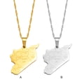 thumbnail image 4 of Collar con colgante de mapa de Siria Qarigey acero, 4 of 6