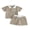 Brown, variant on Cenuakty Toddler Boys 6M-4T Summer Outfits Sun Embroidery Stripe Buttons Short Sleeve T-Shirts Elastic Waist Shorts 2Pcs Clothes Set