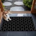 thumbnail image 4 of 2x3 Door Mat Rug, Black Morocco Non-Skid Rubber Backing Large Rectangle Rugs - Living Room Bedroom Home Office, Geometric Leaf Diamond Lattice Abstract Indoor Floor Mat Carpets Washable Rug, 4 of 9