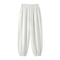 thumbnail image 5 of Womens Wide Leg Balloon Pants Casual Trendy Elastic Waist Wide Leg Harem Pants Baggy Pleated by Yigetop White M, 5 of 7