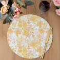 thumbnail image 3 of Yellow Flowers Round 13 Inch Placemats Set of 6, Watercolor Summer Botanical Floral HeatResistant Non Slip Place Mats for Dining Table, Wipeable Braided Kitchen Table Mats for Housewarming, 3 of 9
