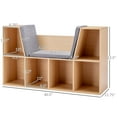 thumbnail image 5 of Huracan 6-Cubby Kids Bookcase with Reading Nook and Cushion, Multi-Purpose Storage Organizer for Bedroom, Living Room, Natural, 5 of 5