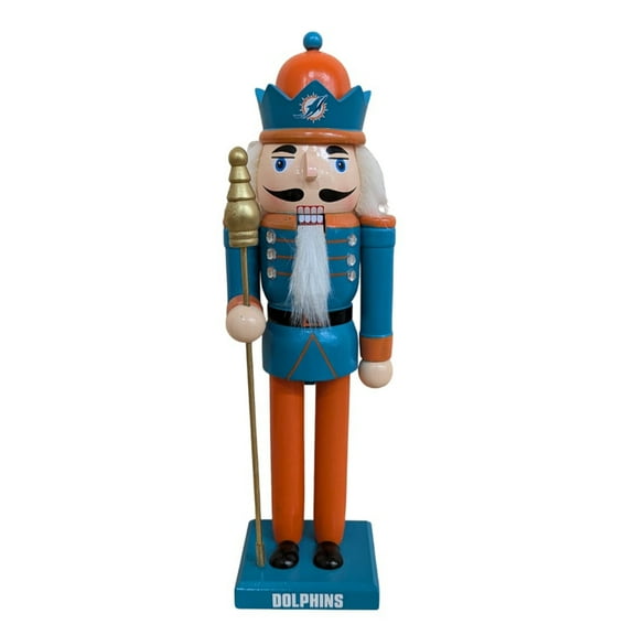 Miami Dolphins 12" Wooden Nutcracker Statue