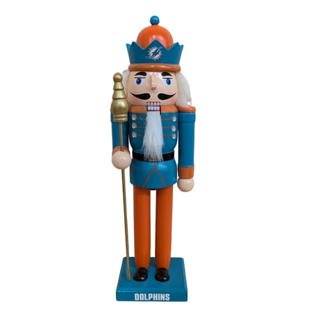 Miami Dolphins 12 Wooden Nutcracker Statue