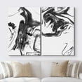 thumbnail image 2 of wall26 Canvas Print Wall Art Set Swirling Black &amp; White Ink Splash Abstract Patterns Digital Art Modern Art Chic Scenic Colorful Multicolor for Living Room, Bedroom, Office - 24"x36"x2, 2 of 5
