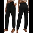 thumbnail image 3 of Pantalones Deportivos de Yoga para Mujer, Holgados, Tipo Harén, para Hacer Ejercicio, Informales, Cómodos, con Bolsillos Negro L, 3 of 7