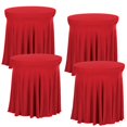 thumbnail image 2 of 4 Packs Round Lycra Cocktail Tablecloths with Skirt Ruffles, Spandex Table Cover Stretch Square Tablecloths for Fitted High Top Bar Wedding Party Banquet, 2 of 6