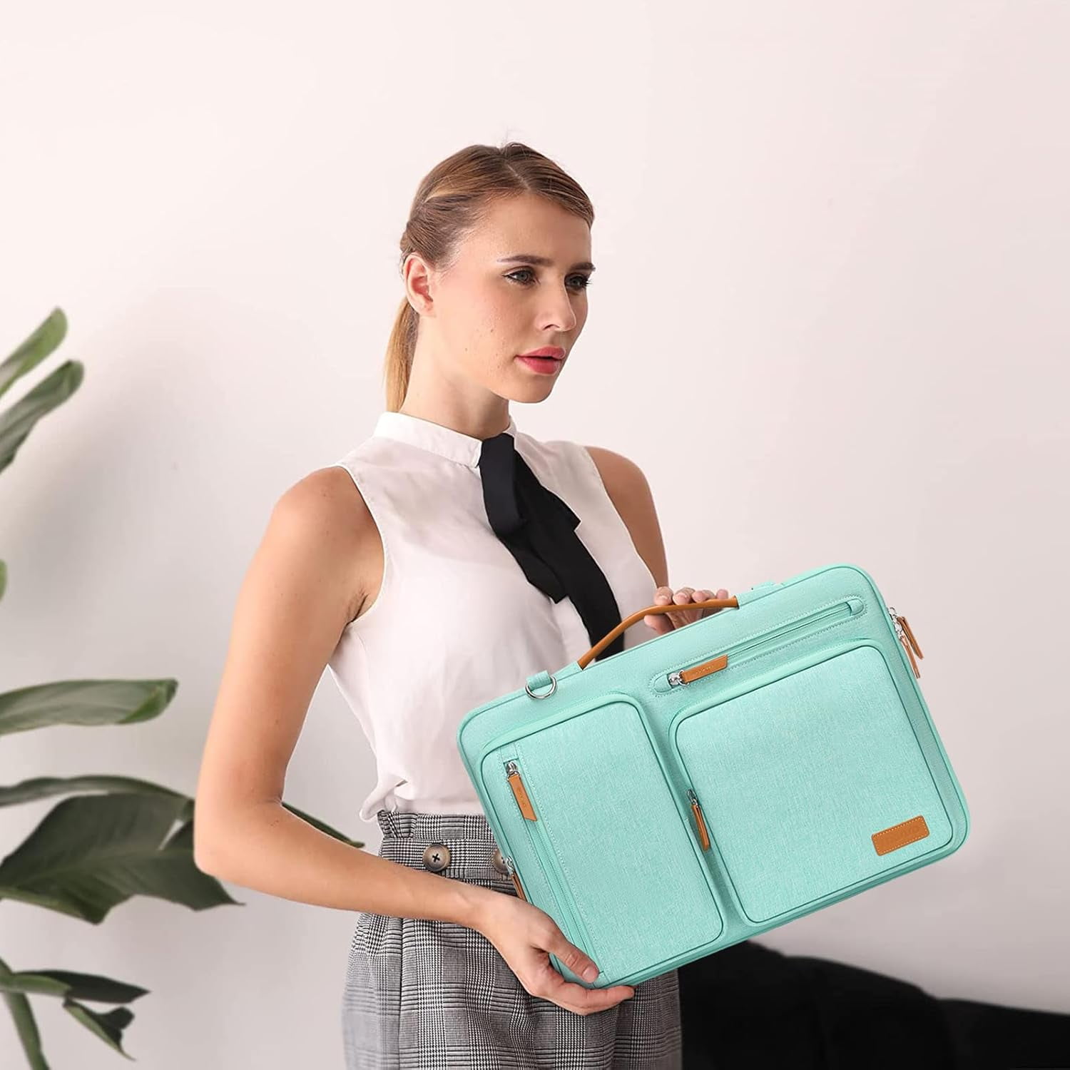 MOSISO 15-15.6"Laptop Shoulder Bag Adjustable Strap 360 Protective Soft Tablet Sleeve Computer Bag