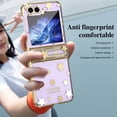 thumbnail image 2 of Allytech Galaxy Z Flip 5 Case, Stars Design Hinge Protection Shockproof Slim Fit Shell Cover Anti-Scratch Transparent Clear Back Cover Phone Case for Samsung Galaxy Z Flip5 - Gold, 2 of 7