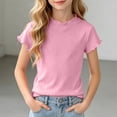 thumbnail image 2 of Girls Short Sleeve T Shirts Casual Kids Summer Crewneck Cute Tee Top 6-12 Months 12-24 Months 2t 3t 4t 5t 6t 7t 8t 9t Children, 2 of 7