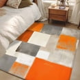thumbnail image 4 of Burnt Orange Runner Rug 2.7x5 FT,Non Slip Entryway Carpet,Grey Modern Abstract Art Oil Painting Geometric Washable Soft Floor Carpet Entrance Mat Throw Rug for Hallway Laundry Room Bedside, 4 of 9