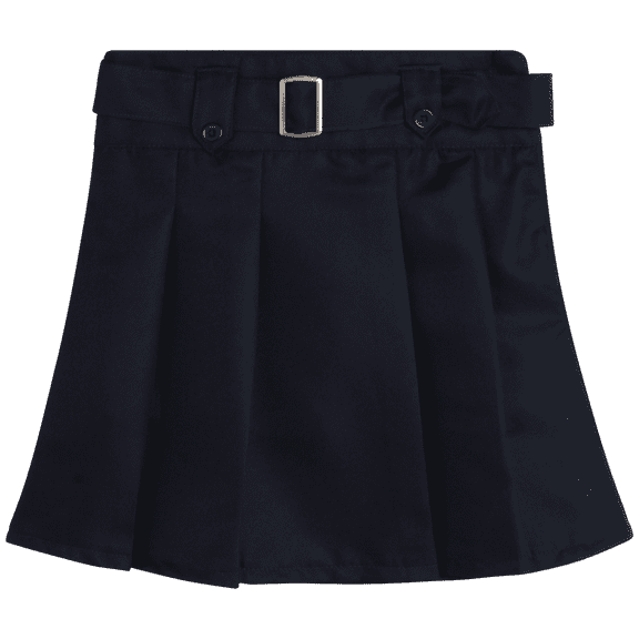 Beverly Hills Polo Club Girls School Uniform Skirt - Belted, Two Tab, Two Button Pleated Skort, 4-16