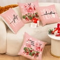 thumbnail image 6 of 4Pcs Christmas Pillow Cover Pink Flamingo Throw Pillow Case Hello Merry Xmas Pillowcase Decor for Sofa Bedroom Living Room Party Favor, 18 x 18 inch, 6 of 6