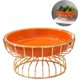 thumbnail image 3 of Bandeja Naranja Brillante Bandeja De Frutas De Estilo Del Norte De Europa Diseño Simple Recipiente De Almacenamiento De Placa De Caramelo De Cerámica Con Líneas De Hierro Dorado Para Sala De Estar Methold HA025819-02, 3 of 7