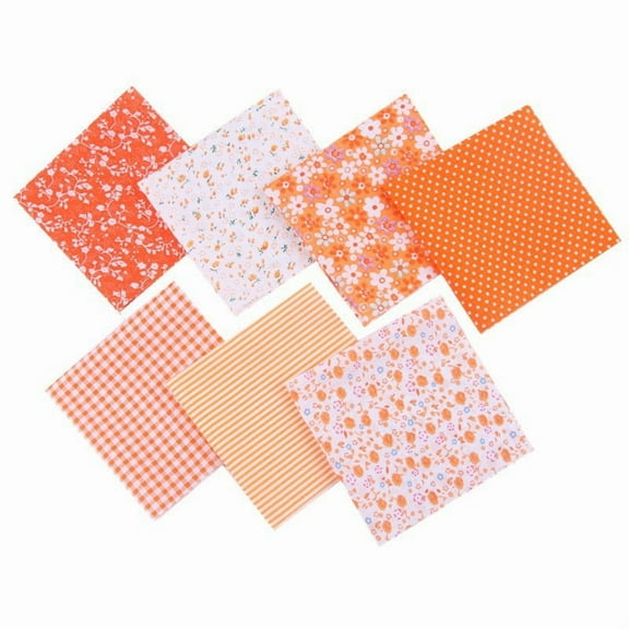 【7-Pack Cotton Fabric Squares】50x50cm DIY Patchwork Material - Floral Printed Quilting Cloth for Sewing & Crafts
