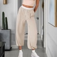 thumbnail image 2 of Multi-Pocket Slacks MIUOWANP Women's Solid Color Fashionable And Comfortable High Waisted Workwear Pants With 8 Pockets For Casual Wear Beige XXL, 2 of 5