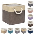 thumbnail image 2 of Nvzi Cestas de almacenamiento con asas, cesta de almacenamiento plegable de 13 x 13 pulgadas para estantes, cesta organizadora de ropa para armario, 2 of 4