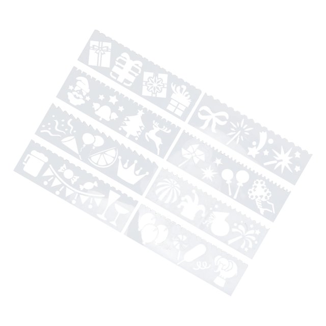 Plantilla de pintura de plástico hueco, seguridad fácil de limpiar, diseño interesante, molde para hacer tarjetas, cortina, fiesta sorpresa, 8 Uds.