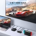 thumbnail image 2 of UGREEN HDMI Switch 3 in 1 Out 4K HDMI Switcher Splitter, 4K 30Hz HDMI Switch with Remote HDMI 3 Port Box Hub Supports HDR CEC 3D HDCP1.4, Compatible with PS5 PS4 Xbox Fire Stick Roku Apple TV PC, 2 of 9