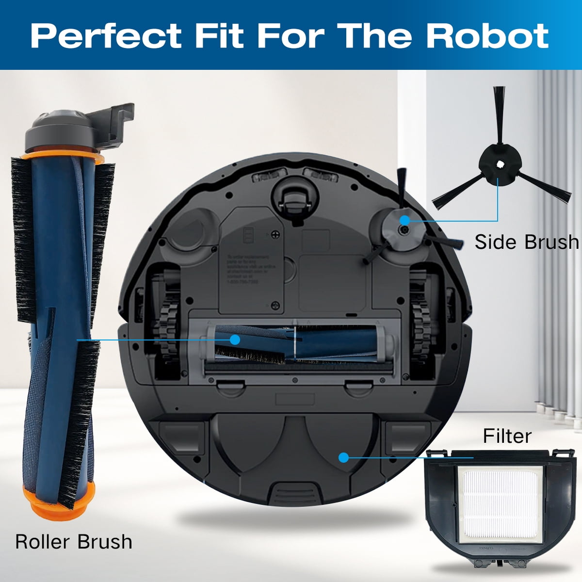 Home Times Replacement Parts Set Compatible with Shark Matrix RV2302AE Robot Vacuum RV2302AE RV2310 RV2310AE AV2310 AV2310AE RV2300 RV2300S RV2320S UR2350AE HEPA Filter Main Brush Side Brushes